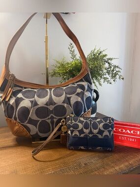 Coach Y2K Signature Denim Ergo & Signature Denim Legacy Wristlet